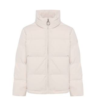 Piumino in velluto stretch beige