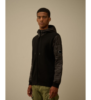 Dobbelt struktureret frakke, sort