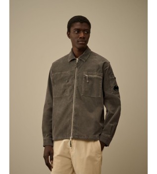 Grey corduroy zipped shirt