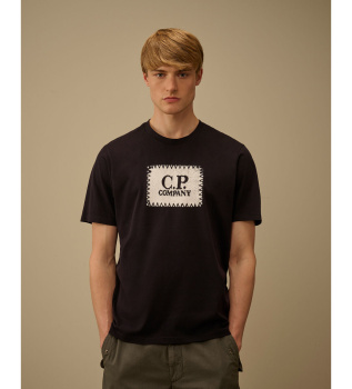 T-shirt Logo Label azul-marinho