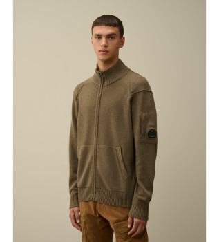 Beżowy kardigan z wełny jagnięcej