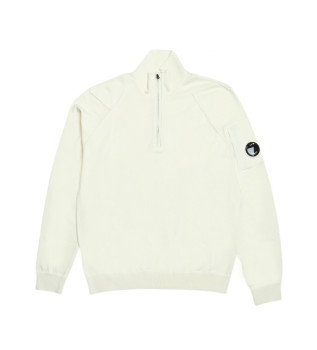 Pull blanc  col polo