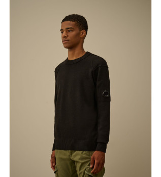 Gebreide trui met ronde hals, zwart
