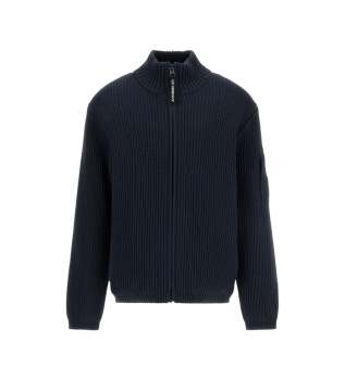 Strickjacke mit Reißverschluss marineblau