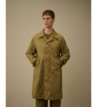 Parka de sarja com rabo de peixe bege esverdeado