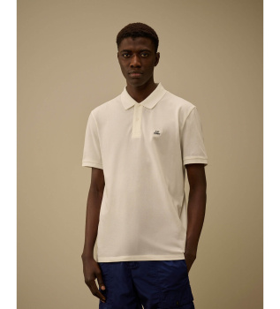 Polo Stretch Piquet Logo branco sujo