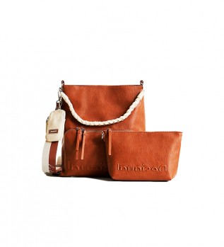 Buy Desigual Half Logo Butan brown shoulder bag -29x14x33cm
