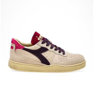 Zapatillas de Piel Mi Basket Low Arctic beige