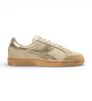 Prestige Aged Italia beige leather trainers