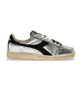 Prestige Metal Used Silver Leather Sneakers