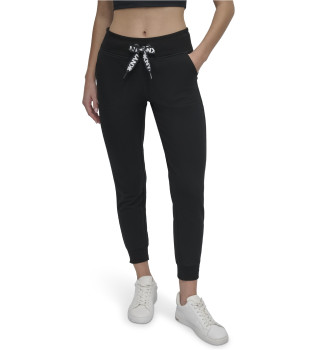 Hochgezogene Logo-Hose schwarz