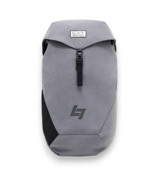 Mochila con bolsillos laterales gris