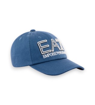 Kasket med bl�t broderet logo