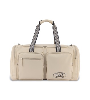 Beige sports bag with adjustable shoulder strap