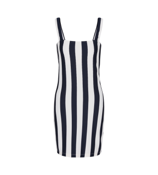 Robe courte marine, blanche