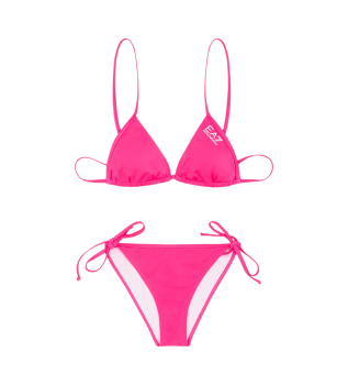 Bikini de tringulo con logotipo rosa
