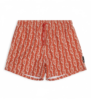 Maillot de bain mi-long imprim orange