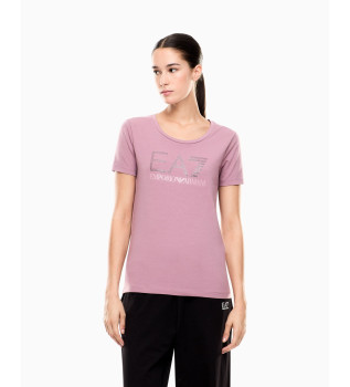 T-shirt strass Logo Series rosa