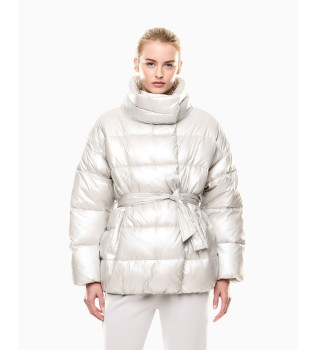 Casaco acolchoado com efeito perolado Precious off-white