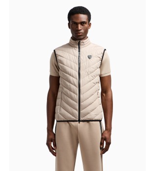 Foldbar vatteret vest i beige teknisk stof