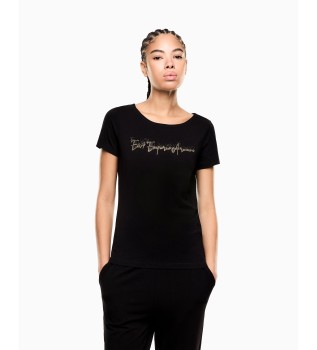 Maglietta in maglia elastica con logo Logo Series nero