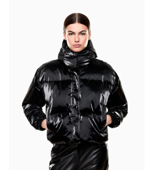 Blouson bombardier noir brillant