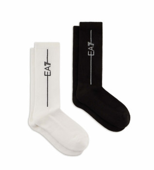 Lot de 2 paires de chaussettes de train blanches et noires