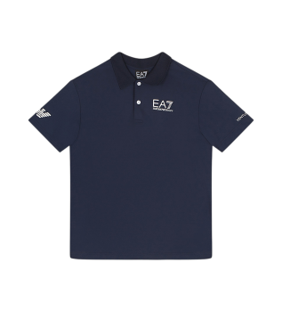 Tennis Pro Boy polo in marineblauw VENTUS7 technische stof

