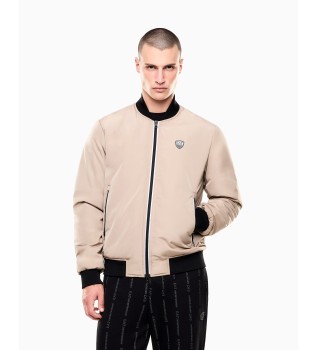 Beige Premium Shield Bomberjacke