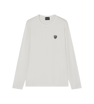 Maglietta a maniche lunghe Premium Shield bianco
