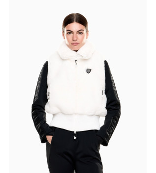 Ski-jack van witte bontstof