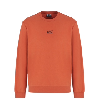 Cotton crewneck sweatshirt Core Identity orange