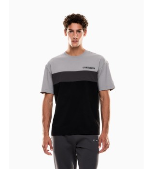 Athletic Colour Block cotton blend t-shirt light grey