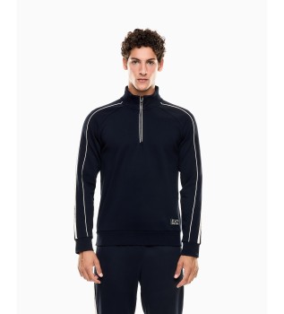 Camisola de malha de algodo azul-marinho da srie Logo