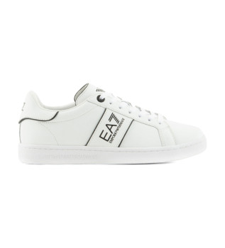 Sneakers classiche in pelle bianca con logo