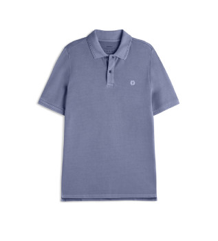 Polo Tano in piqu blu lilla