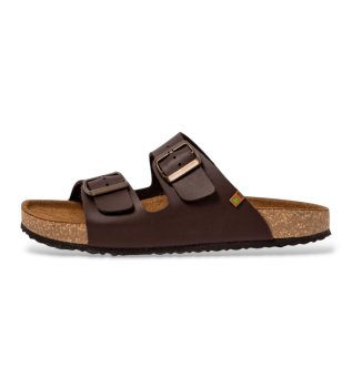 Sandales en cuir Ne50 Waraji Marron