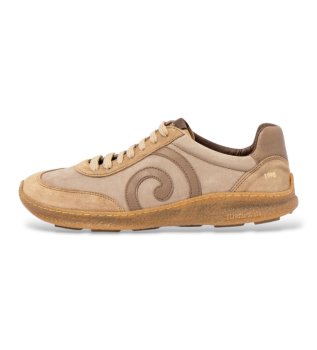 Oroel N5435 Beige Leather Sneakers