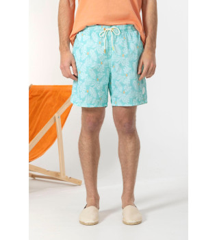 Maillot de bain feuilles turquoise
