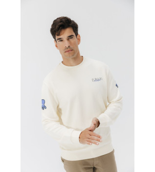 Sudadera Triple Logo blanco roto