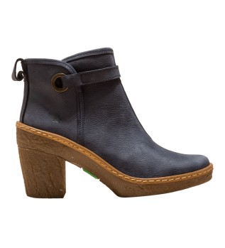 Leather ankle boots N5179 navy