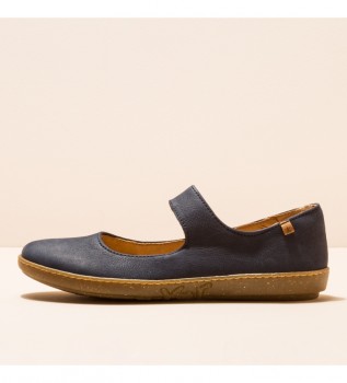Leather ballerinas N5301 Navy coral