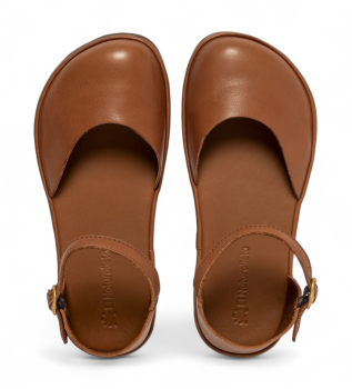 Sandali in pelle N5683 Marrone nudo