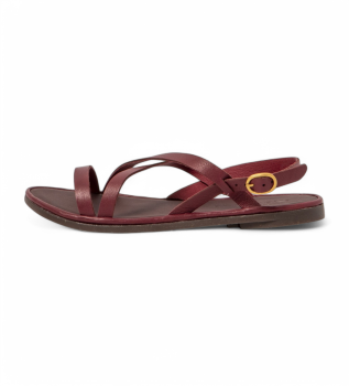 N5694 Sandali Tulip in pelle bordeaux