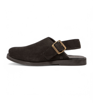 de piel N5871 Nobuck Lavado Black/ Arenisca