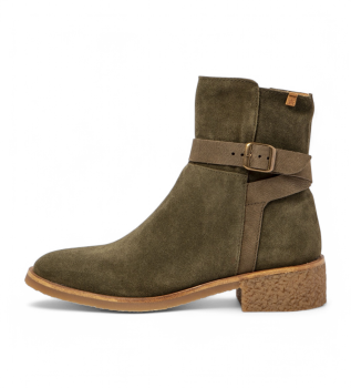 Leren enkellaarsjes N5948 Silk Irati groen