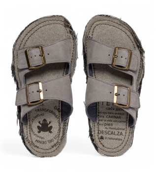 N598 Sandali in pelle blu Recyclus