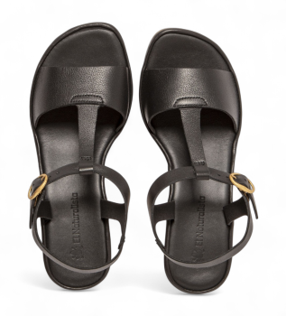 N853 Sandali Gaia in pelle nera