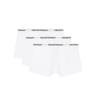 Set of 3 Essential white cotton elastic knit Boxers