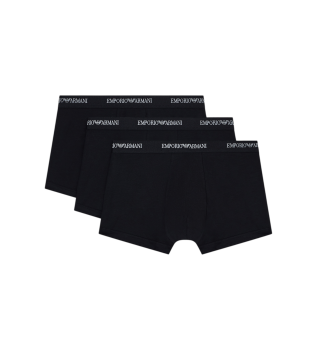 Set of 3 Essential black cotton elastic knit Boxers